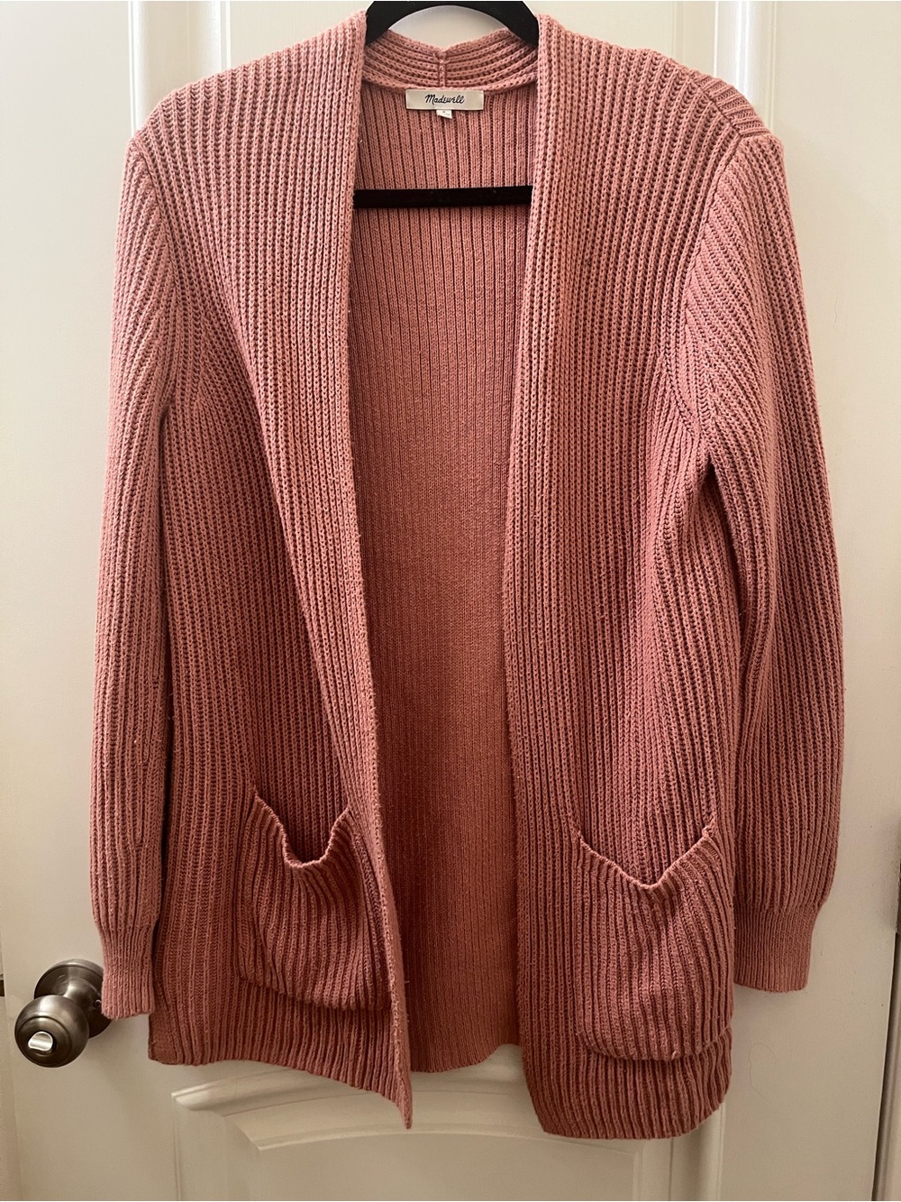 Madewell Dusty Rose Ribbed Cardigan